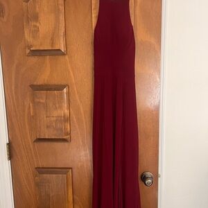 Faviana Burgundy Maxi Dress